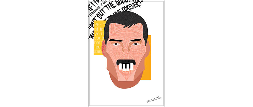 Typography based design of Freddie Mercury